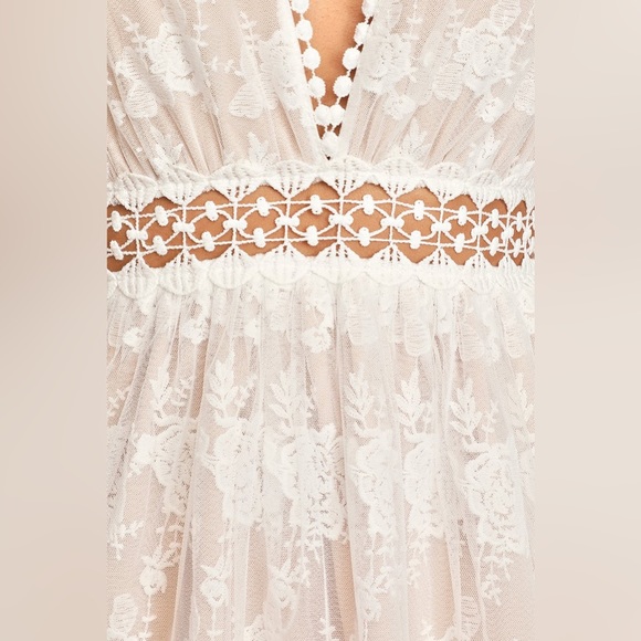 Lulus White Lace Short Sleeve Mini Dress - Picture 4 of 5